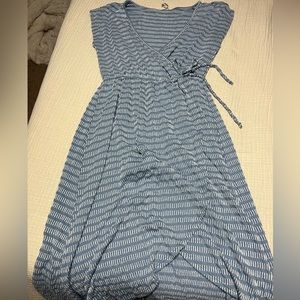 Light blue and white striped dress